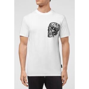 Philipp Plein Men’s White graphicT-shirt Round Neck SS print Skull size XL NEW